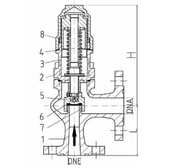 HERL-T23V.1型安全阀外形尺寸图