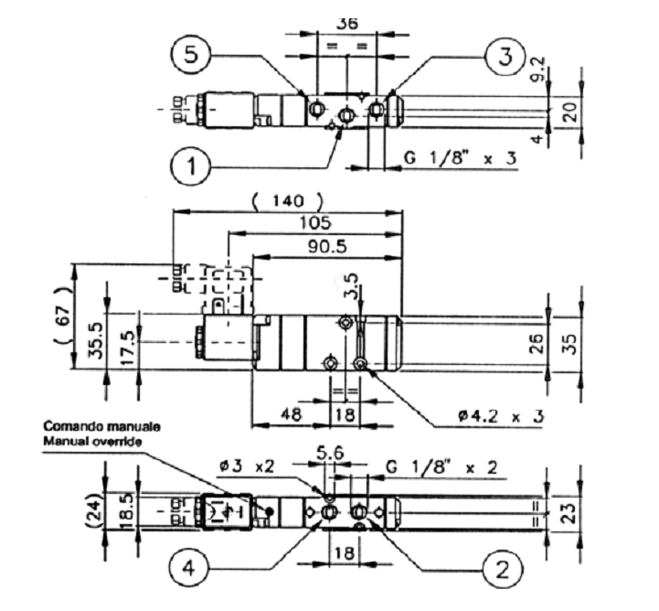 WAM威埃姆V5V80型电磁阀尺寸图